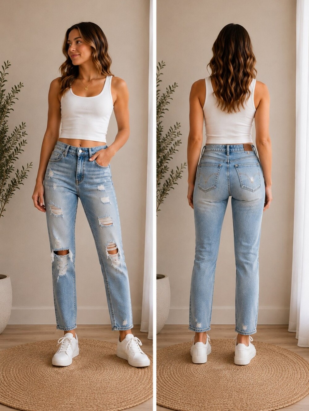 American Eagle Distressed Mom Jeans – Size 2 (28x29) Light Wash Button Fly